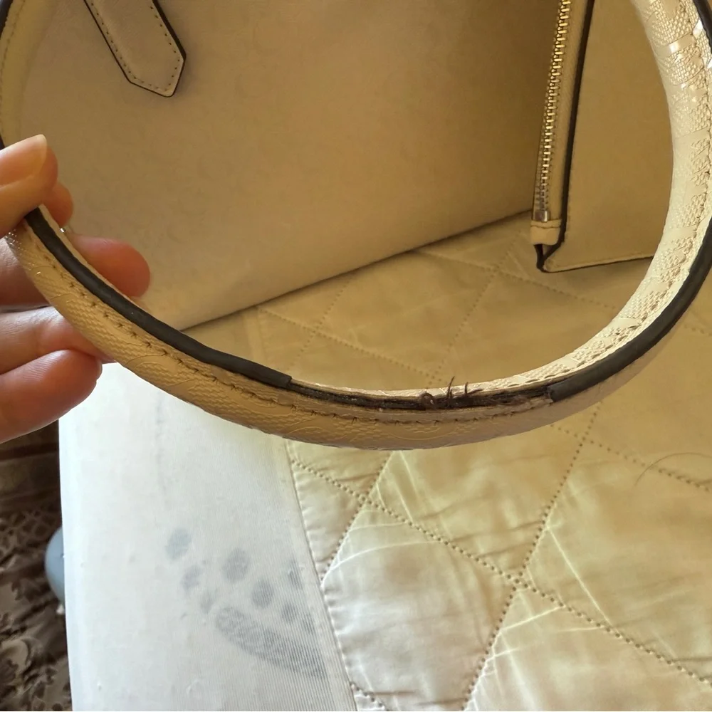 GUESS Beige Satchel with Pouch - Picture 6 of 9